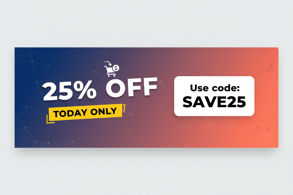 25% Off Sale entire order Banner